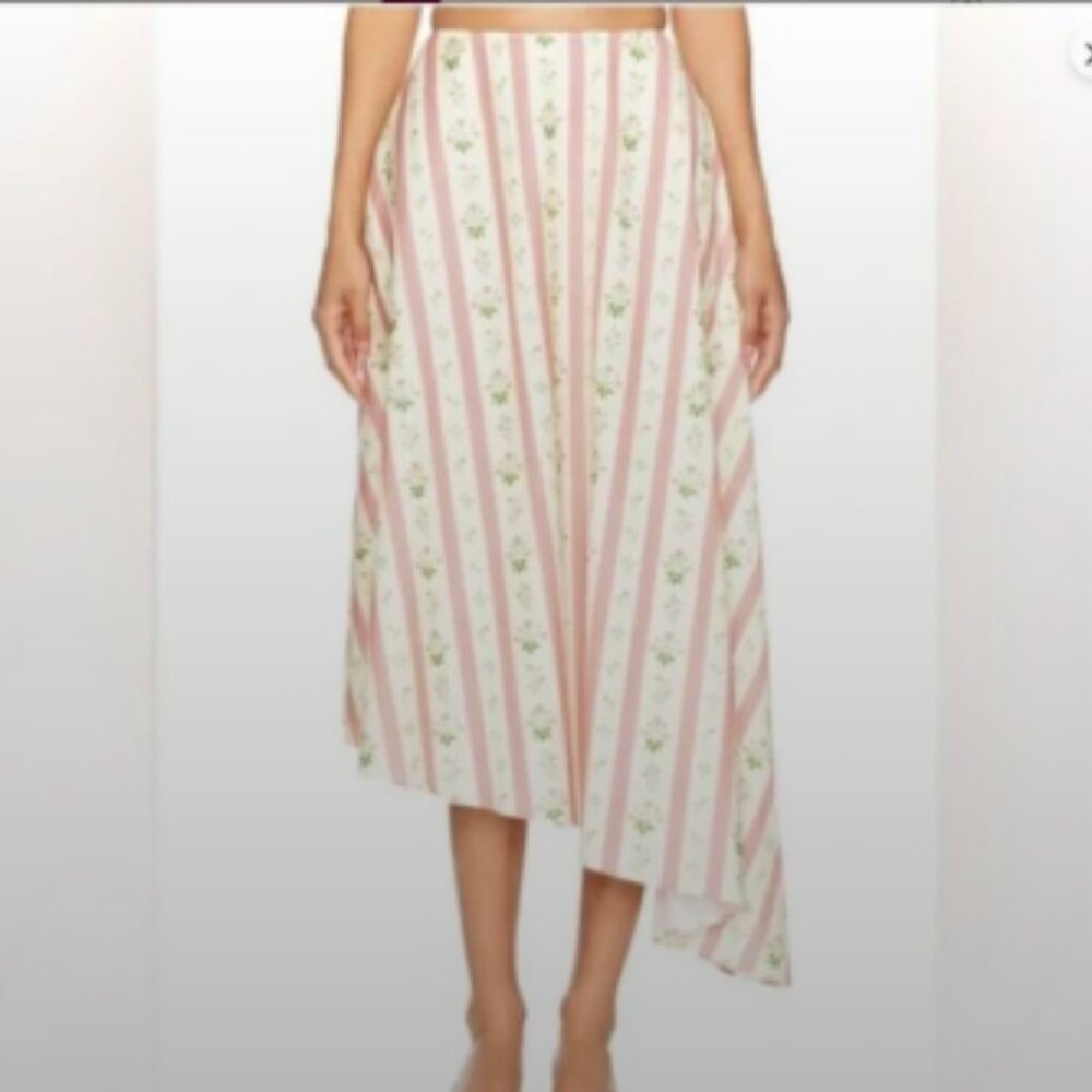 NWT Weworewhat Bandeau Top & Floral Midi Skirt SET Size 4 Color Lemon Icing